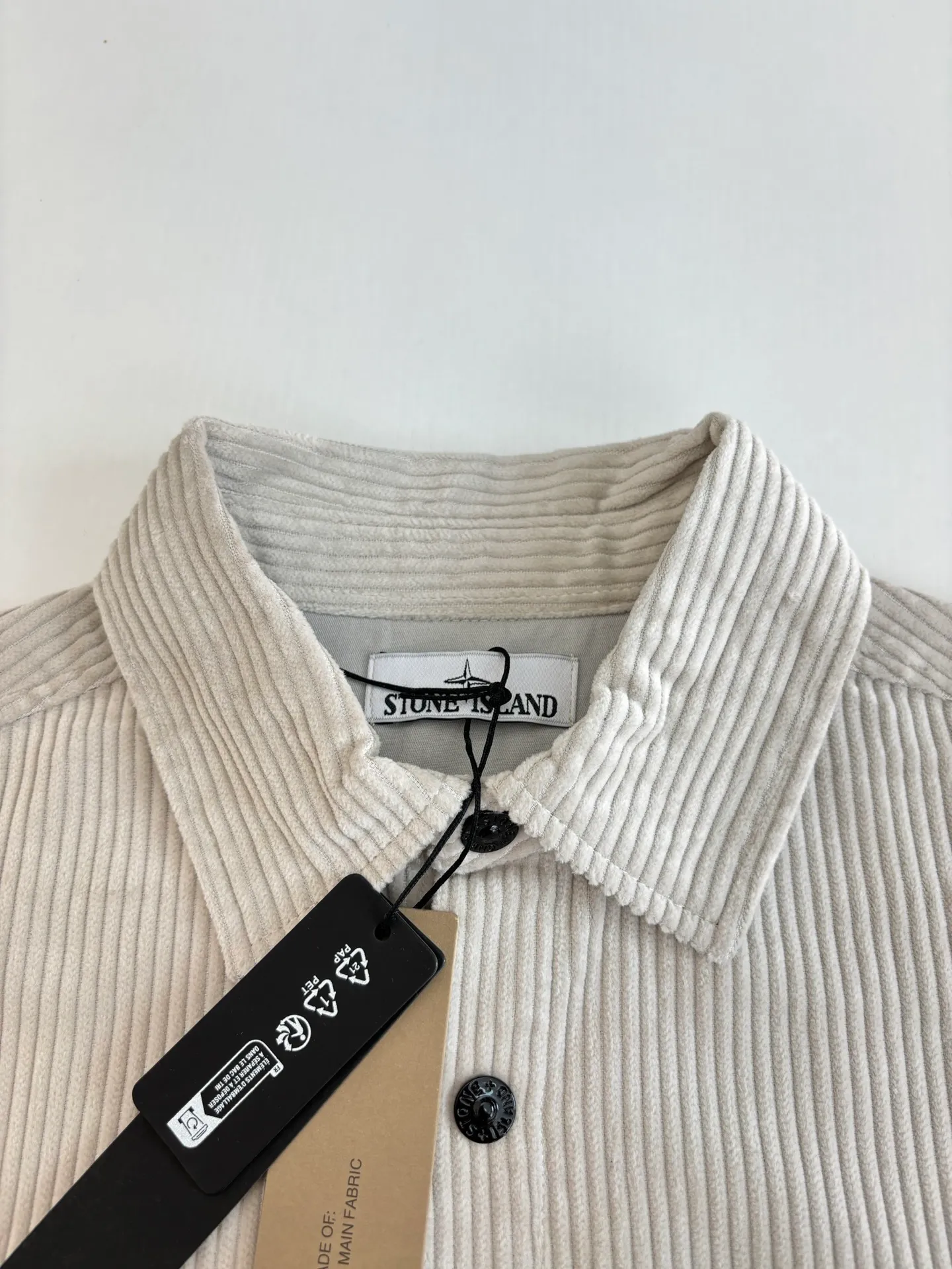 🅿️610 Stone ISLAN*/stone island 23FW solid color corduroy logo armband shirt Size: S/M/L/XL